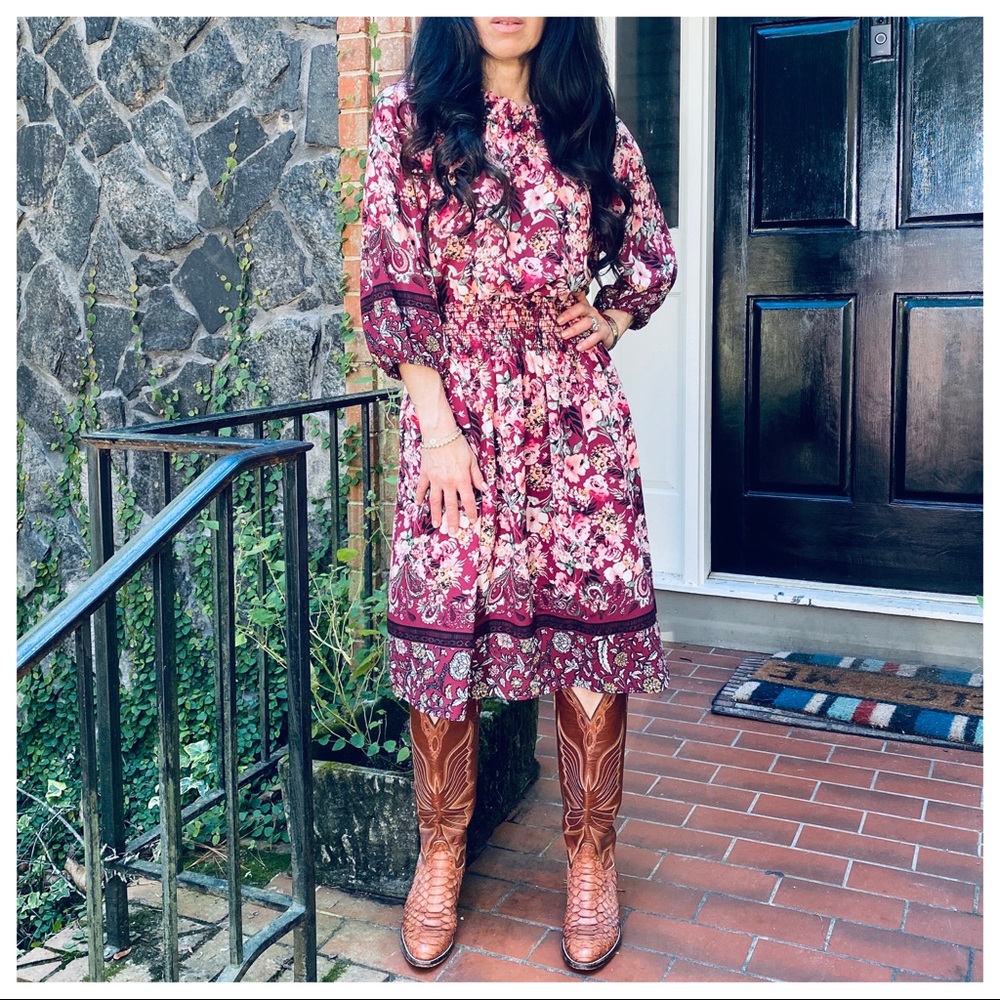 Boho Gypsy chic Floral print dress - Picture 2 of 7